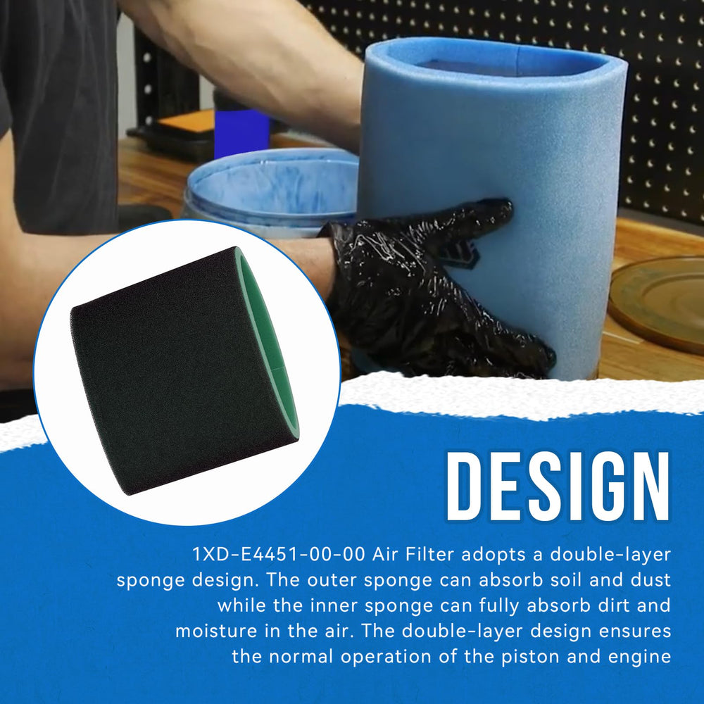 SeDeplacer 1XD-E4451-00-00 air filter material detail, showing sponge layers.