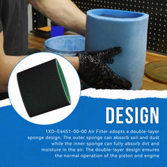 SeDeplacer 1XD-E4451-00-00 air filter material detail, showing sponge layers.