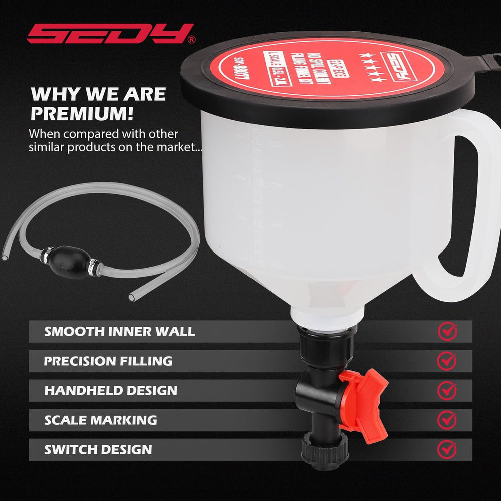 SEDY adapters and caps ensure proper fit and leak prevention.