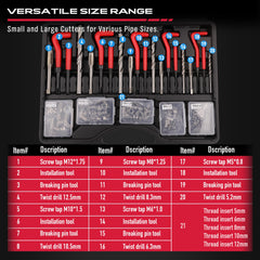 SEDY Helicoil kit 135 degree drill bits demonstrate precise hole prep for reliable inserts