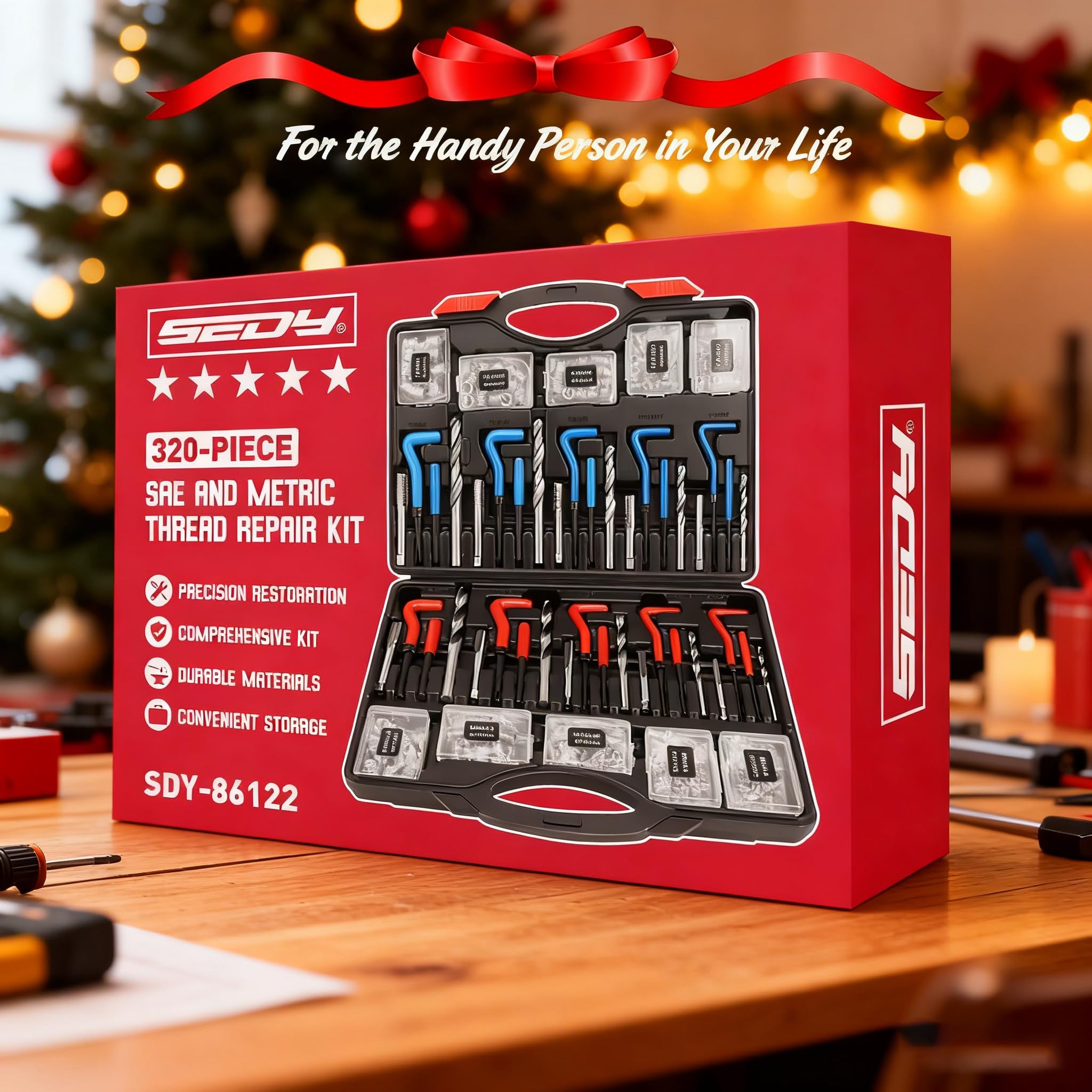 SEDY Helicoil kit portable storage keeps tools organized for field use