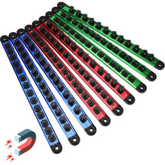 SEDY magnetic socket holder rail set keeps sockets organized in a workshop.