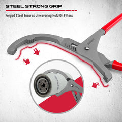 SEDY oil filter wrench 12in pliers reach tight spaces with strong leverage