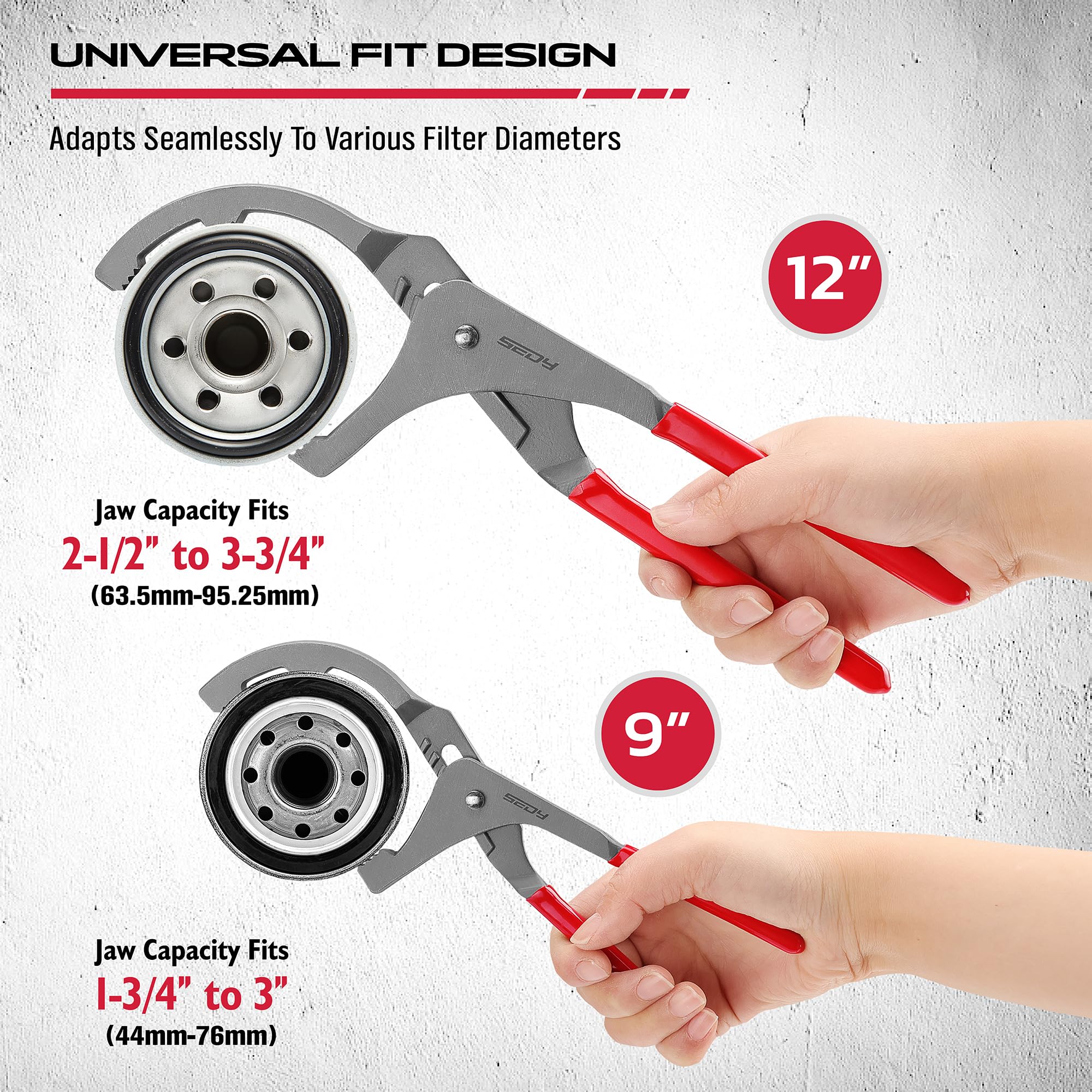 SEDY slip joint 5 position wrench adjusts to various filter sizes efficiently