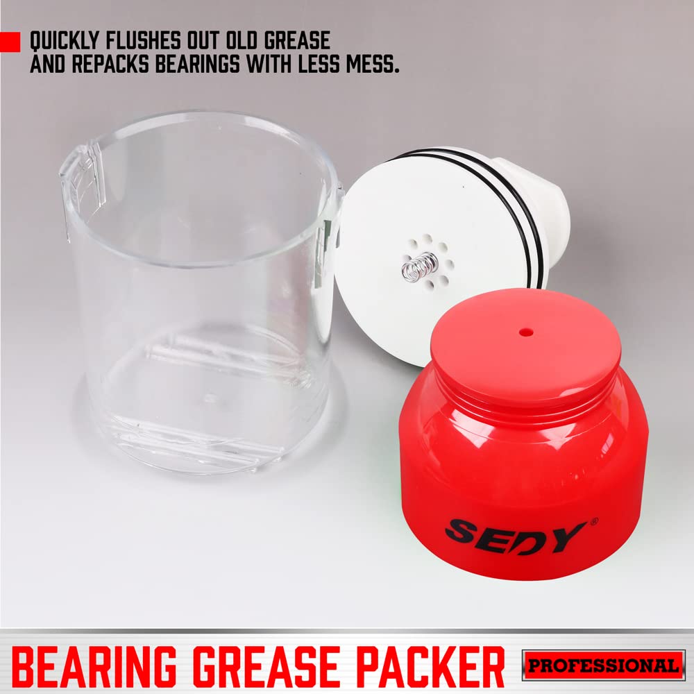 SEDY compact tool fits in a portable toolkit for on-site grease work.