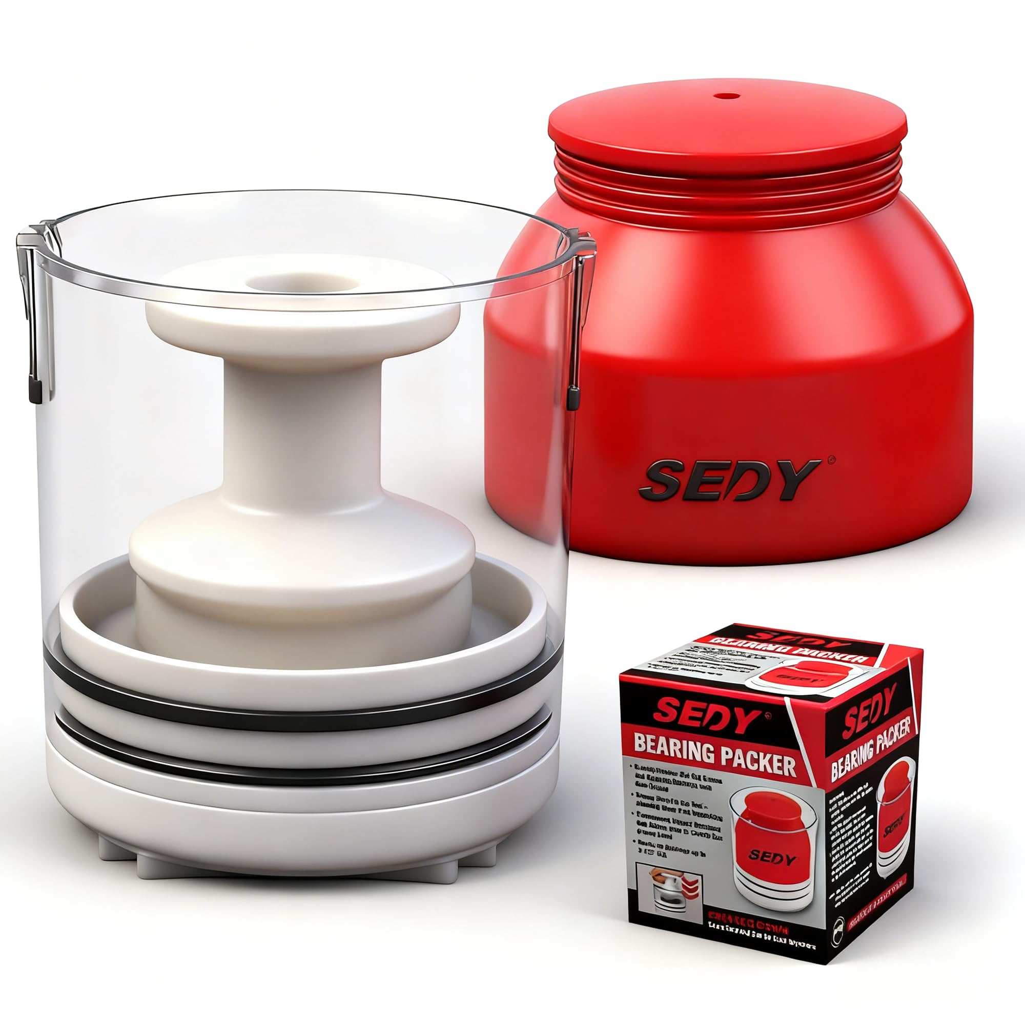 SEDY Premium Bearing Packer Kit in action for a clean grease flush.