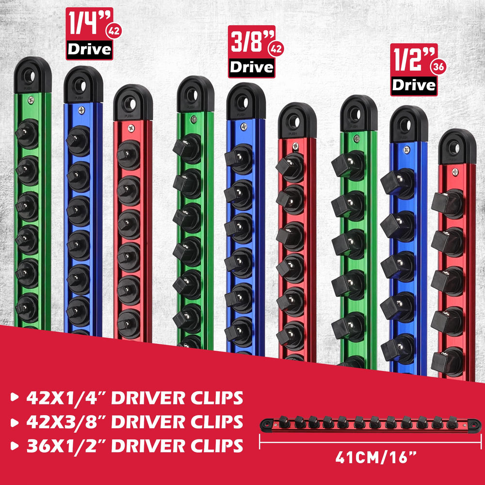 SEDY rails fit in a toolbox drawer for visibility.