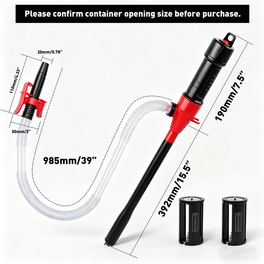 SEDY transfer pump shows battery powered setup for cordless operation