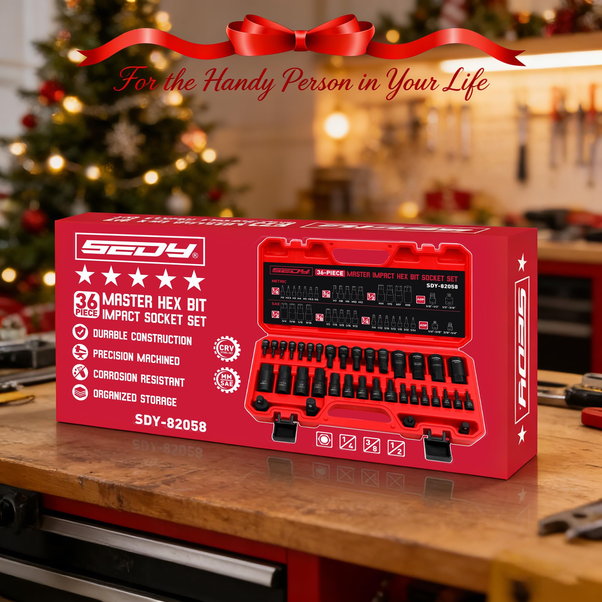 SEDY on a workshop bench in use showing professional-ready organization benefit
