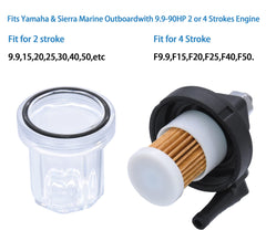 SEEBOO fuel filter bowl assembly designed for Yamaha 15–20 HP models