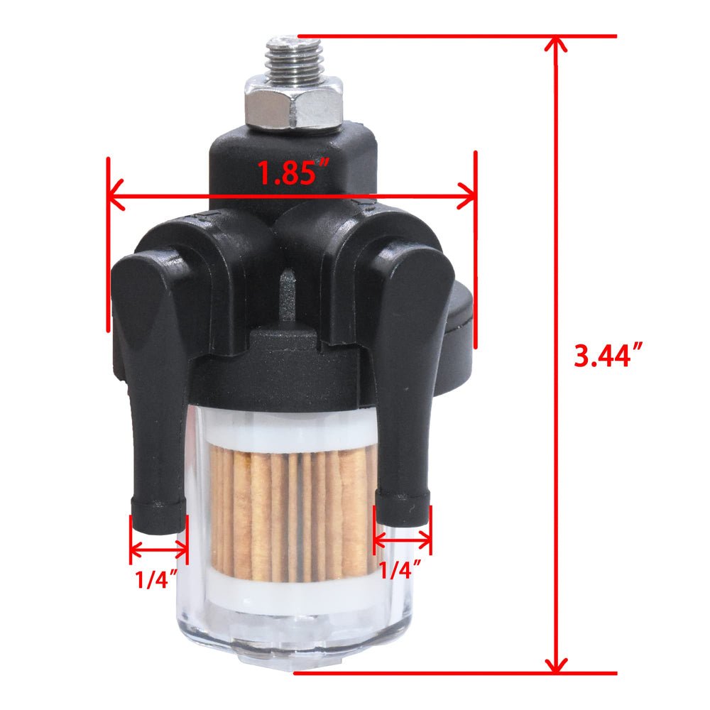 SEEBOO filter showing threaded connection for Yamaha 20 HP engines