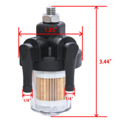 SEEBOO filter showing threaded connection for Yamaha 20 HP engines