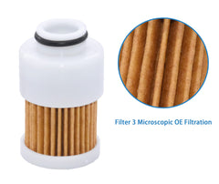 SEEBOO fuel filter with two O-rings for leak prevention on Yamaha motors