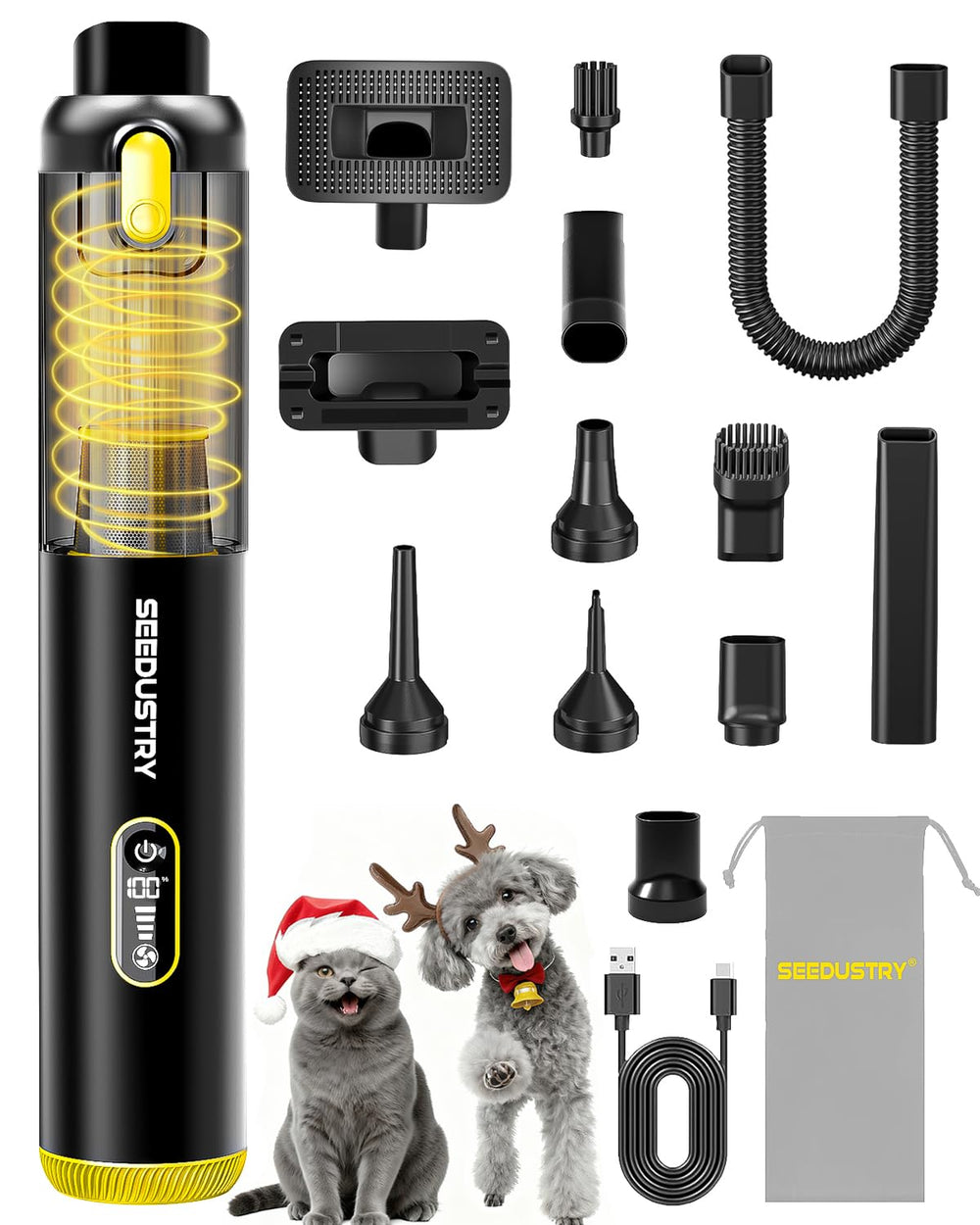 SEEDUSTRY handheld vacuum motor unit shows cordless ease for car and home cleaning