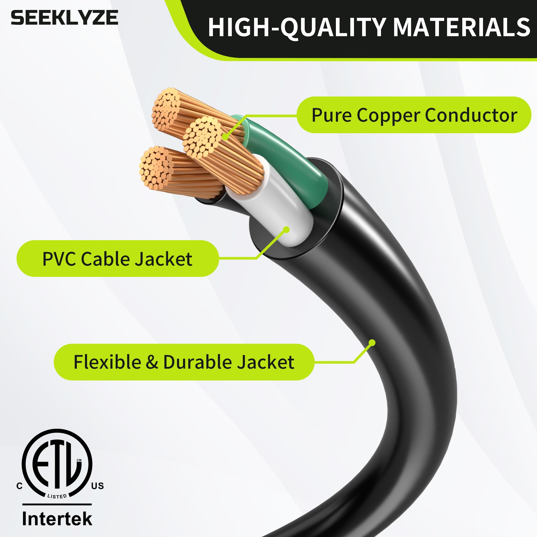 Seeklyze 18-inch outdoor extension cord provides flexible reach
