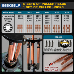 SEEKSELF hooks and spacers image highlighting versatile bearing removal options