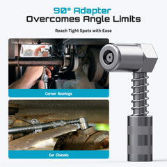 Three tips included for versatile fittings on vehicles and machinery