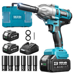 Seesii impact wrench front view showing compact durable body and easy grip benefit