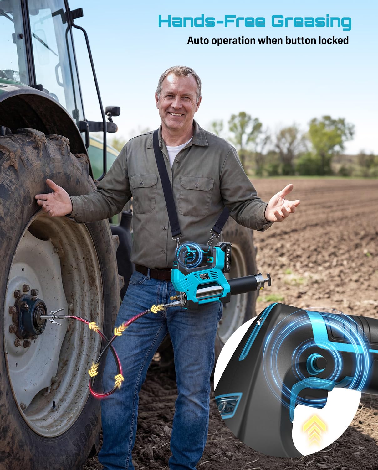 Seesii adjustable shoulder strap for easier transport between jobs.