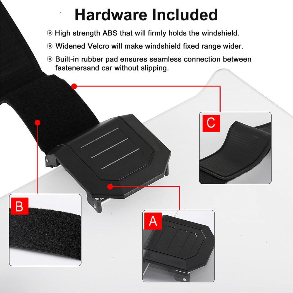 Seeutek UTV windshield clamps kit close-up ABS pads for snug fit