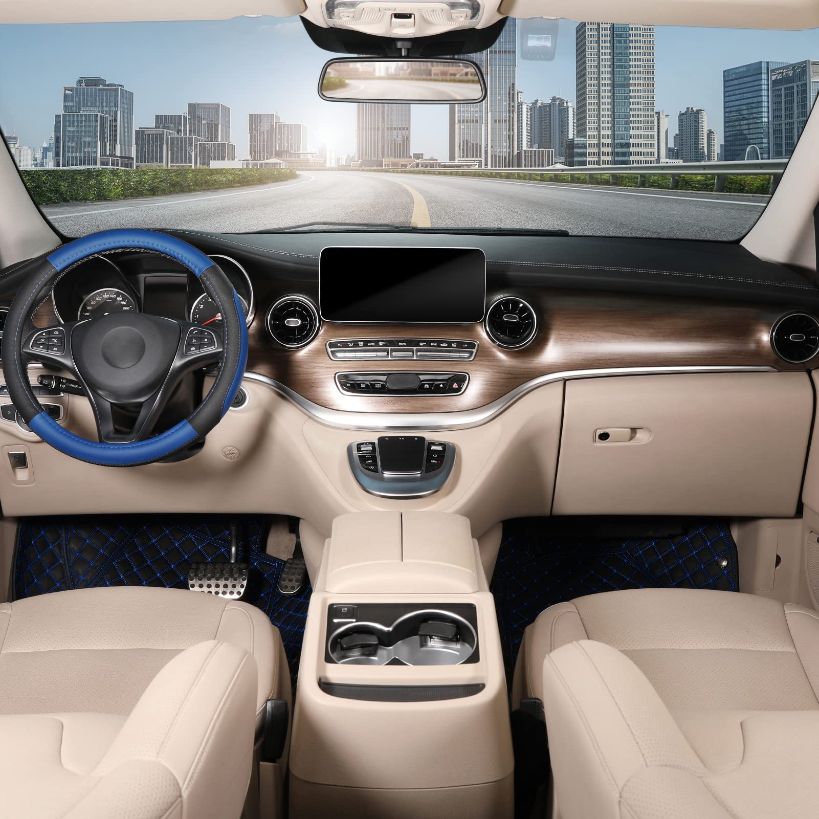 SEG Direct steering wheel cover non-slip rubber lining improves driving grip.
