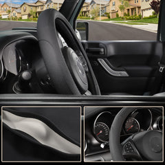 SEG Direct steering wheel cover is easy to install on 15.5-16 inch wheels.