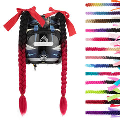 SEGO helmet braids with detachable suction cups add a bold black-to-red accent to your ride.