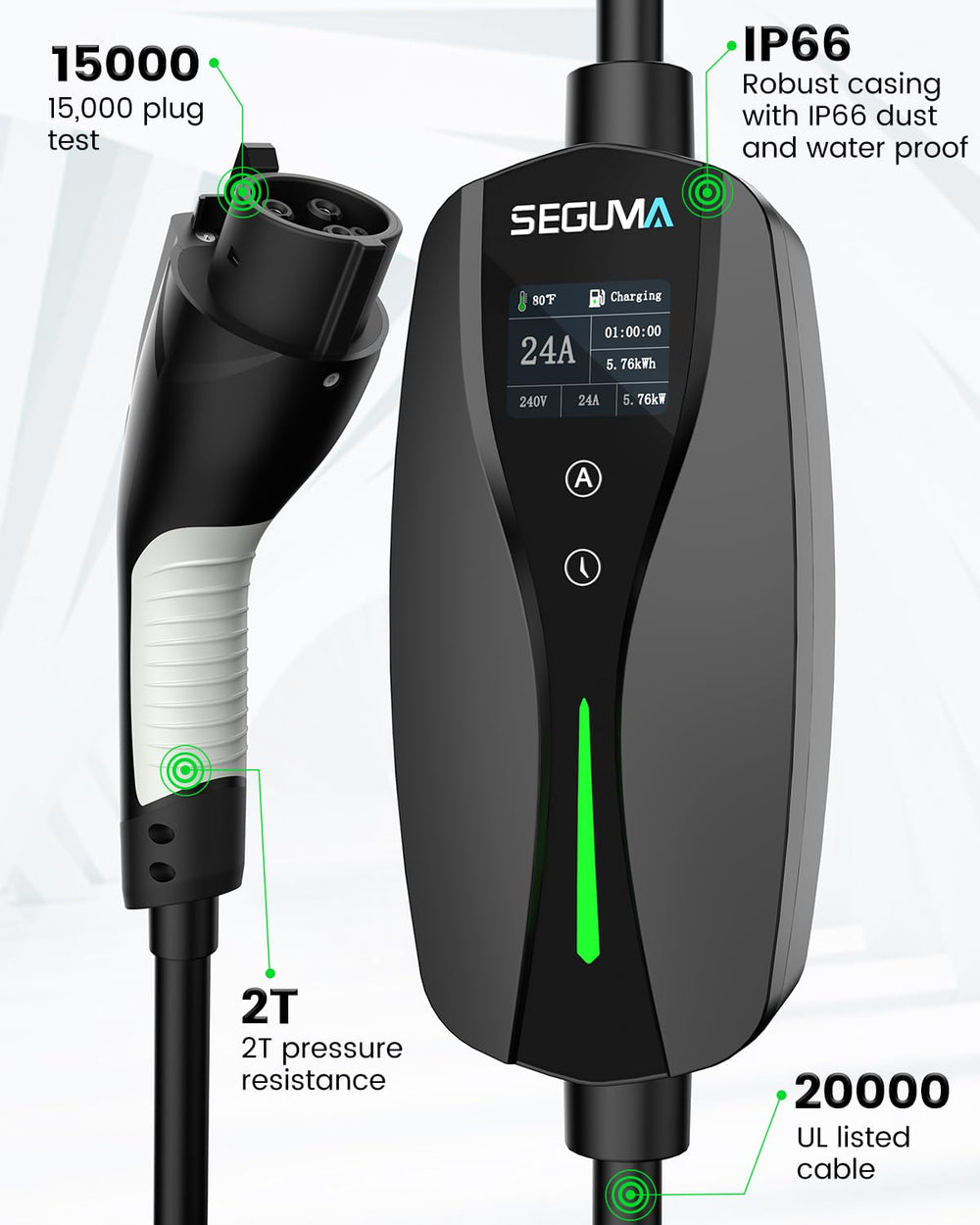 SEGUMA Dynamic LEDs and status indicators show progress clearly.