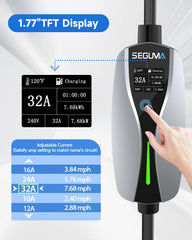 SEGUMA Level 2 EV Charger LED indicators clearly show charging status at a glance.