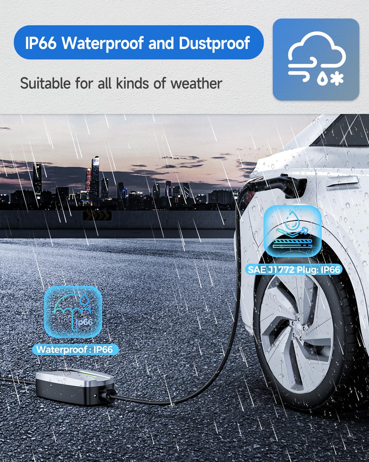 SEGUMA Level 2 EV Charger portable bag included for charging on the go.