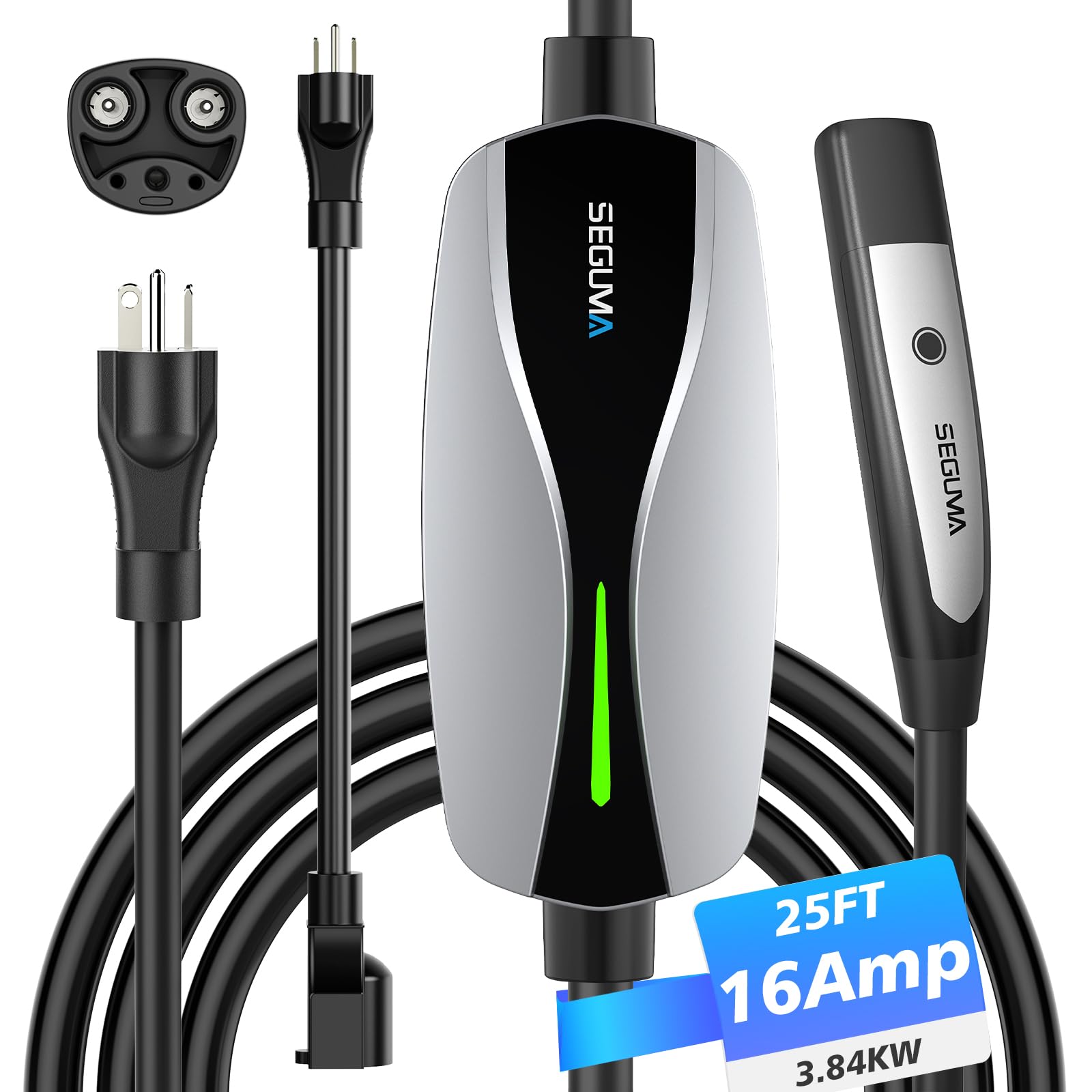 SEGUMA portable Tesla charger level1 level2 setup for flexible home charging