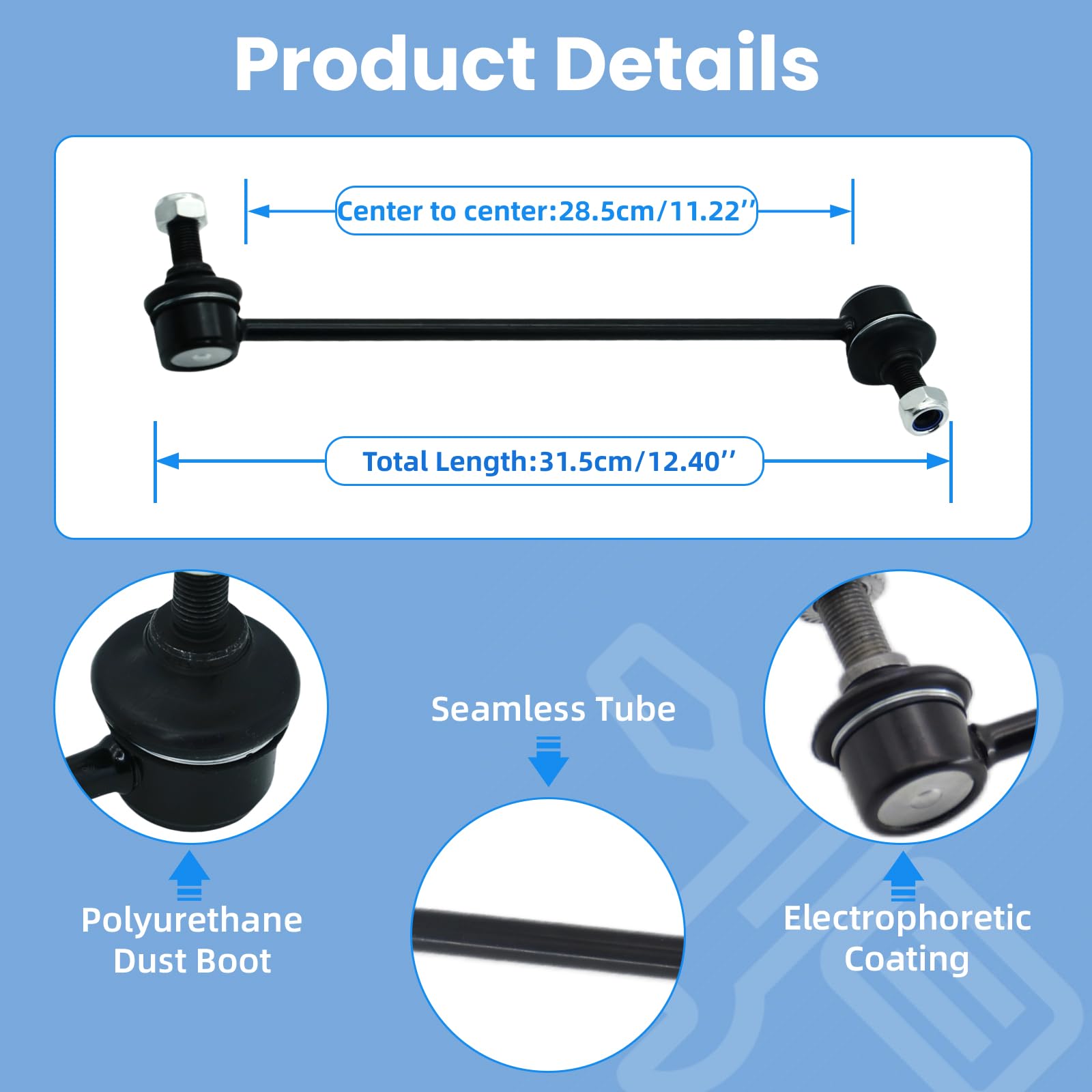 SegurVelo Chevy Trax end link, precise fit for smoother suspension.