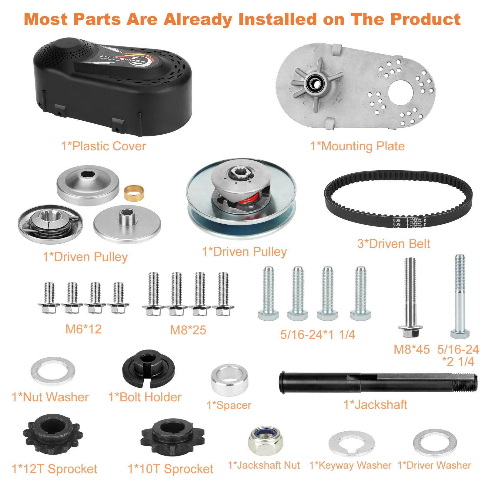 SEHNSUCHT built-in jackshaft with sprocket enables compact drivetrain.