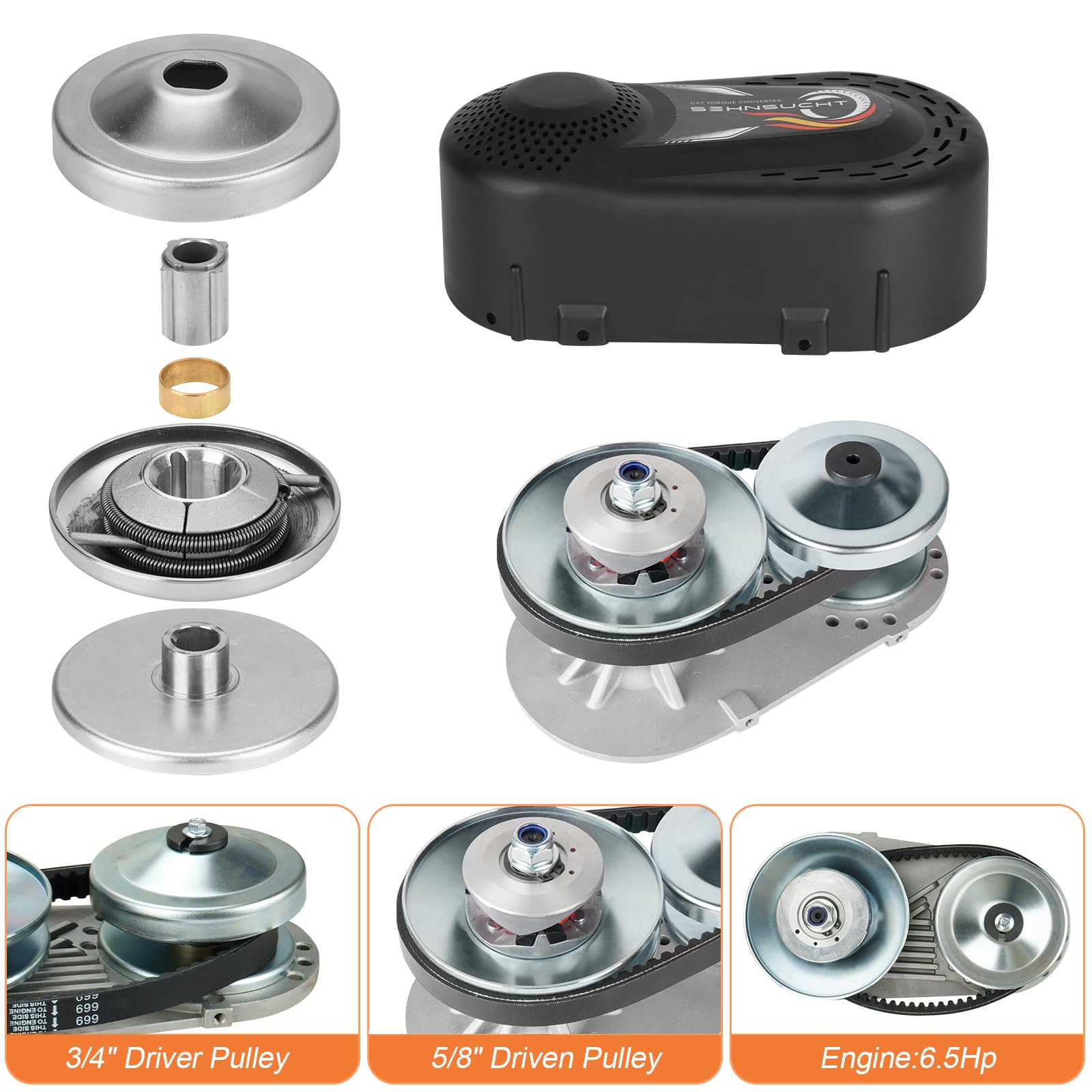 SEHNSUCHT drive belt set 27.76 inches for reliable 6-inch driven alignment.