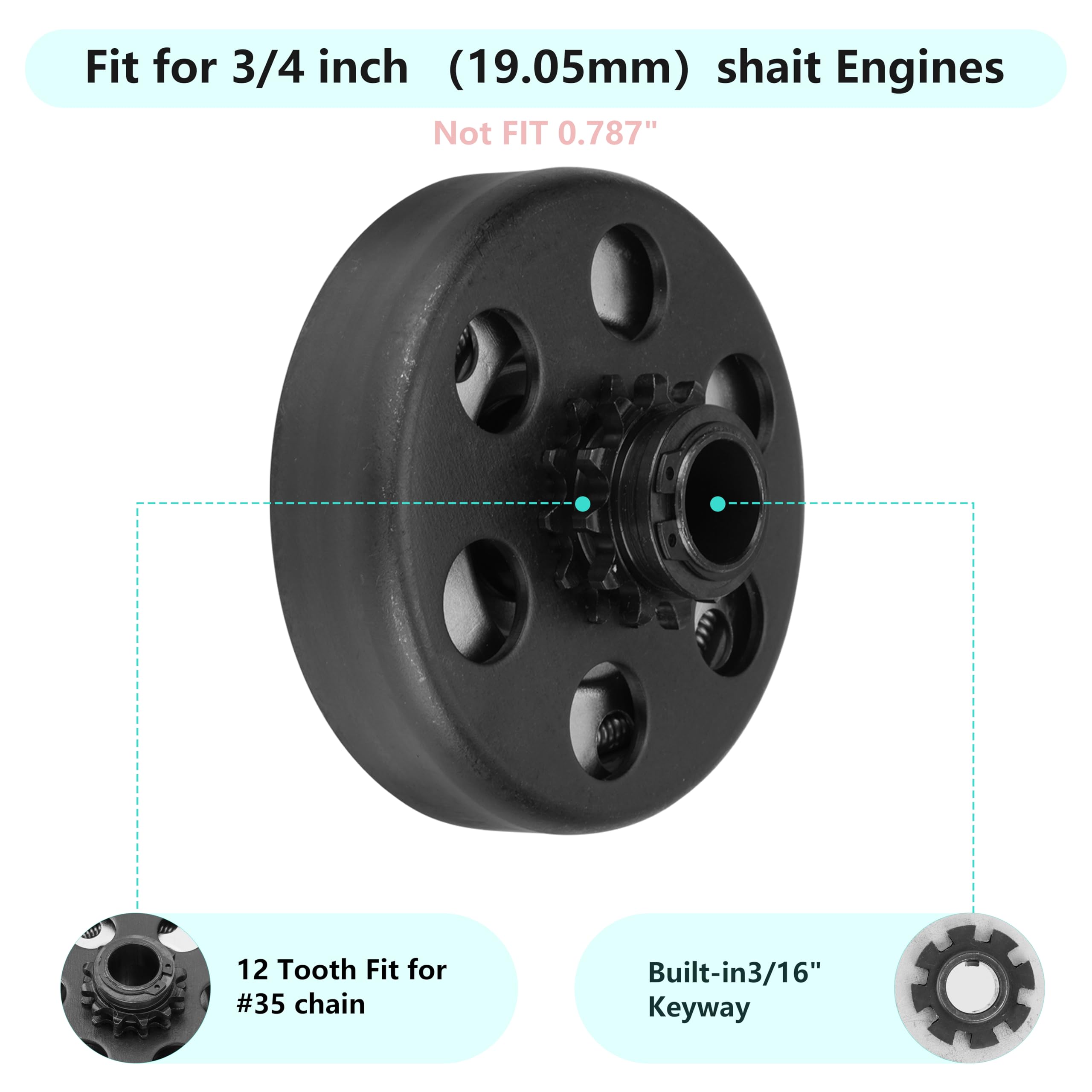 SEHNSUCHT Go Kart Clutch with 35-chain for ready-to-install setup
