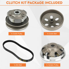 SEHNSUCHT Gy6 150cc variator assembly showing roller and housing for efficient torque transfer.