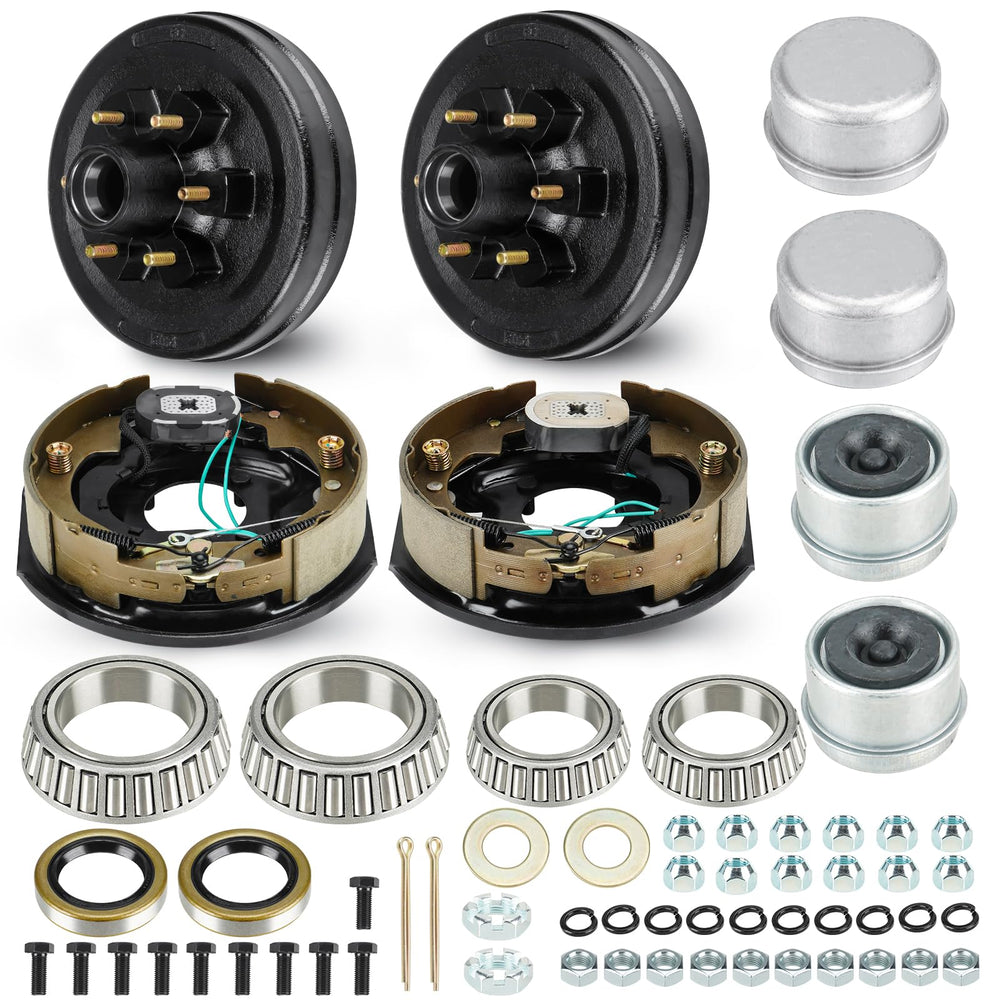 SEHNSUCHT trailer axle kit with 6-hole pattern for reliable braking on 5.5-inch hubs.