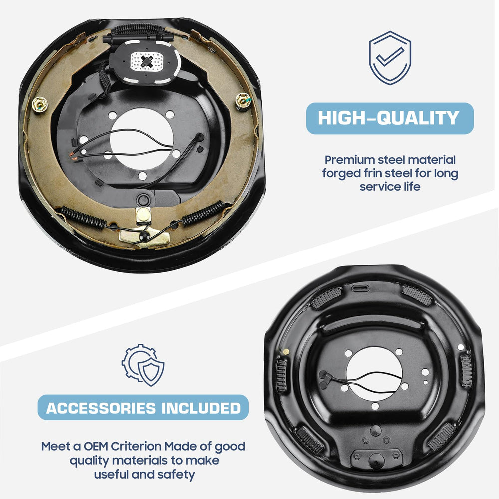 Sehnsucht trailer brake assembly installation view highlighting 5 hole bolt pattern compatibility.