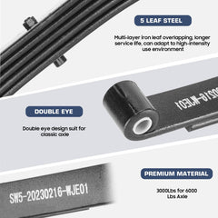 SEHNSUCHT U-bolt kit secures springs to trailer axles.