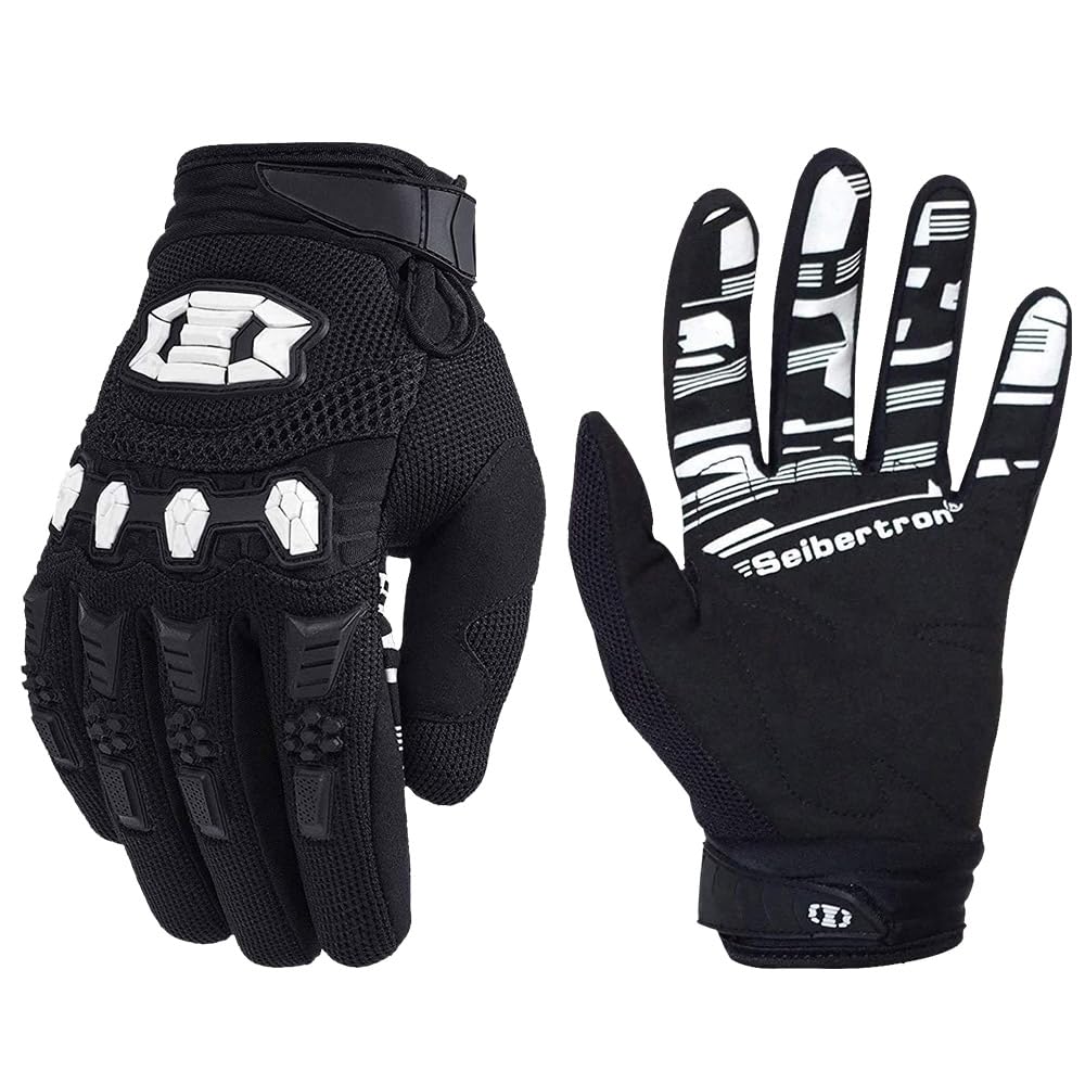 Seibertron MX ATV gloves palm view showing secure grip for steering.