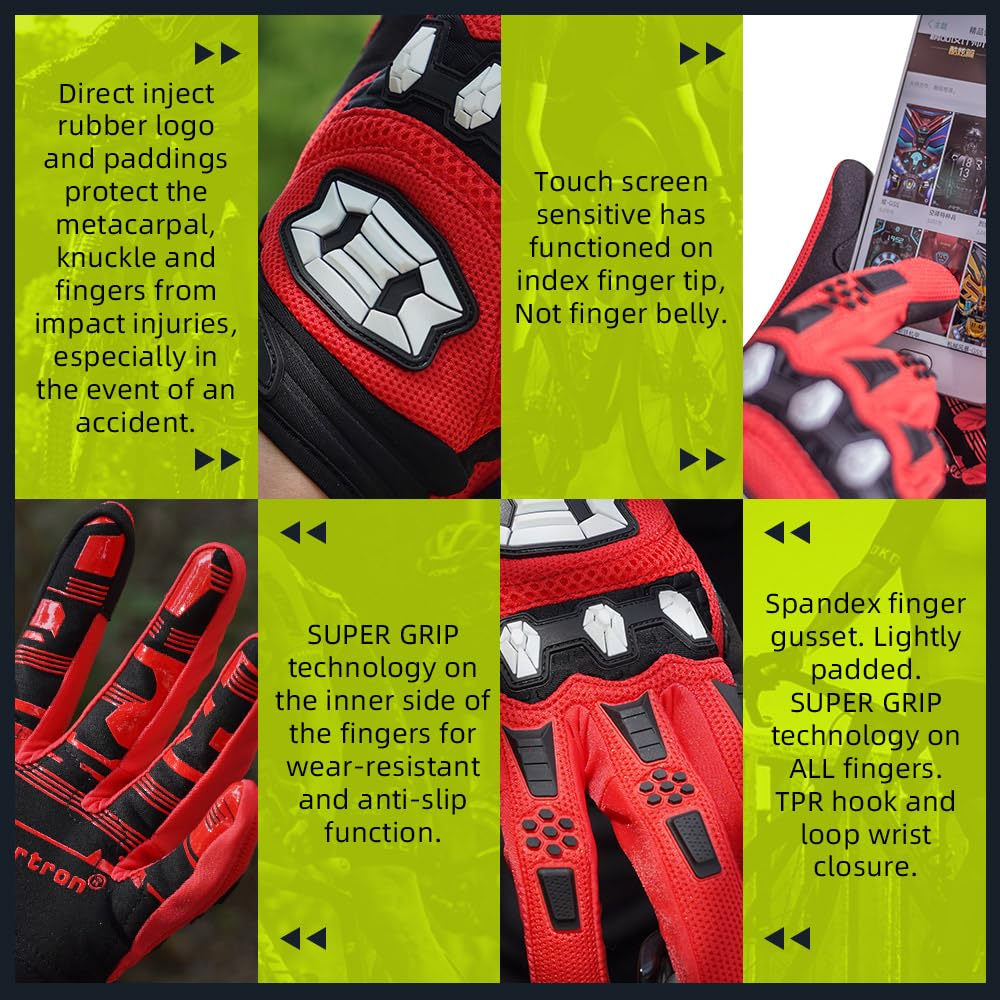 Seibertron MX ATV gloves action shot on bike for reliable grip