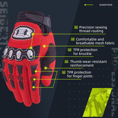 Seibertron MX ATV gloves wrist close-up highlighting flexible backhand material