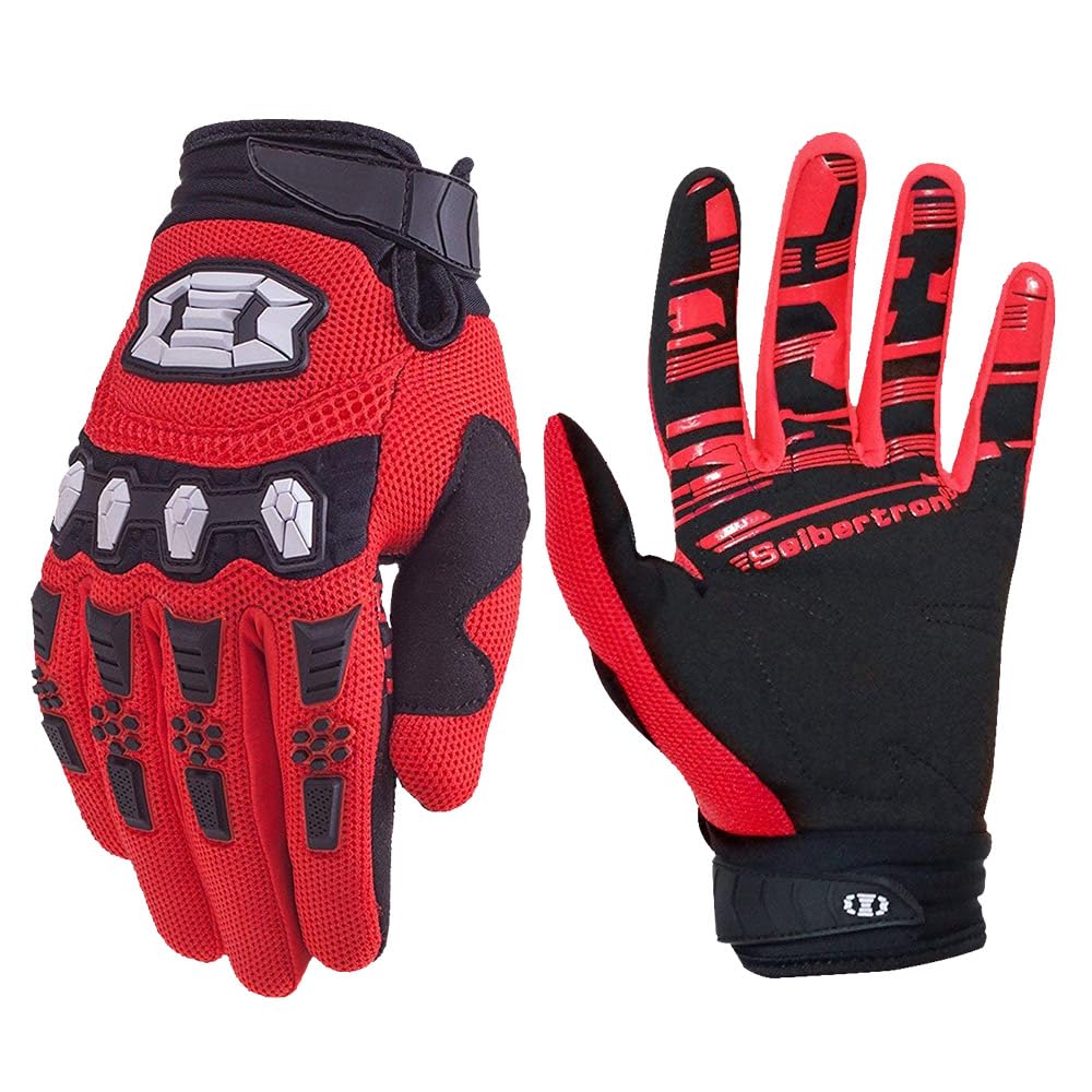Seibertron MX ATV MTB gloves with full finger touchscreen for precise control on rides.