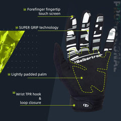 Seibertron MX gloves wrist-closure image highlighting secure, adjustable fit.