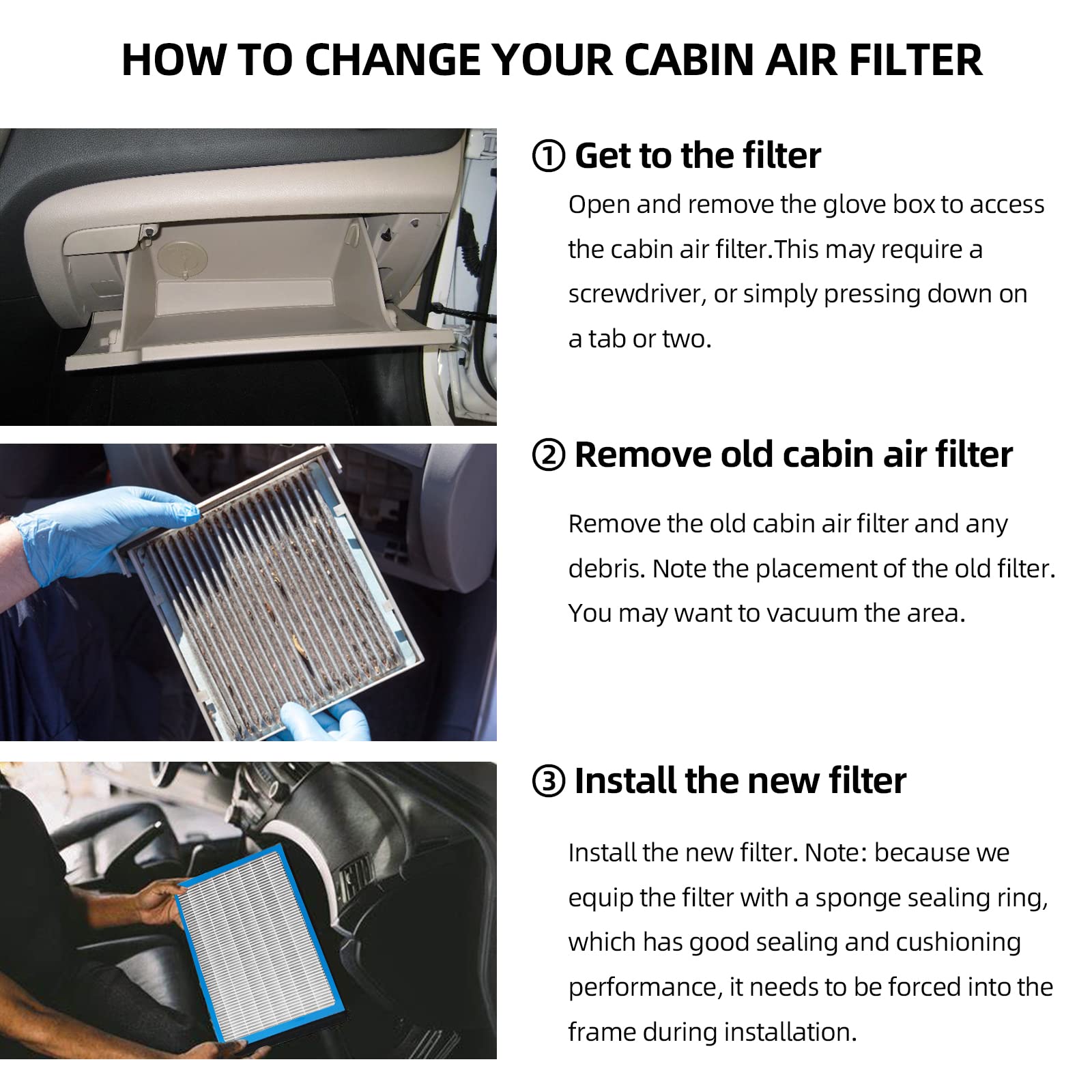 SEINECA CF10374 nutshell activated carbon reduces cabin odors.