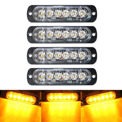 SEISSO four-pack amber strobe lights, front view, for enhanced vehicle visibility