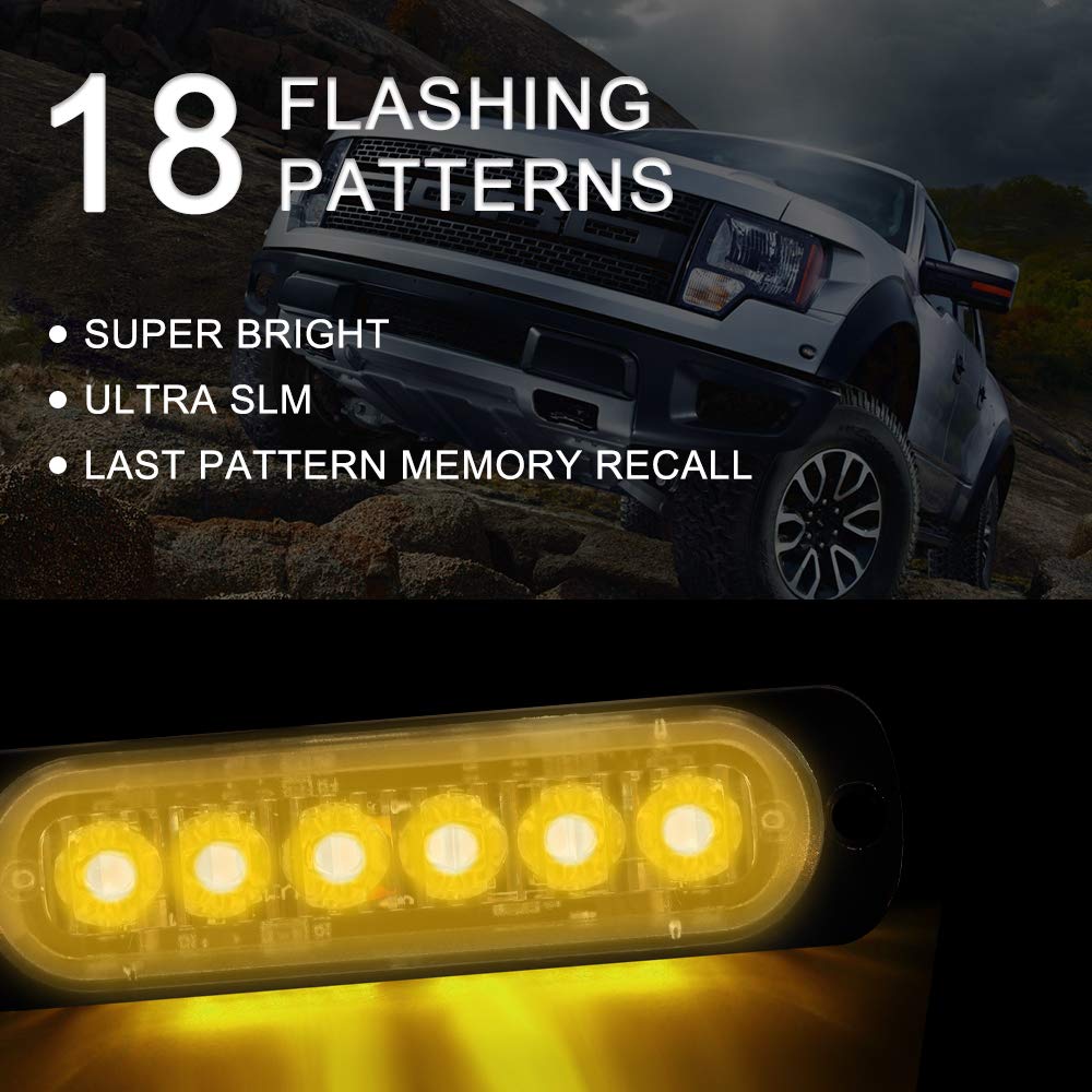 SEISSO amber strobe lights rear view for clear signaling