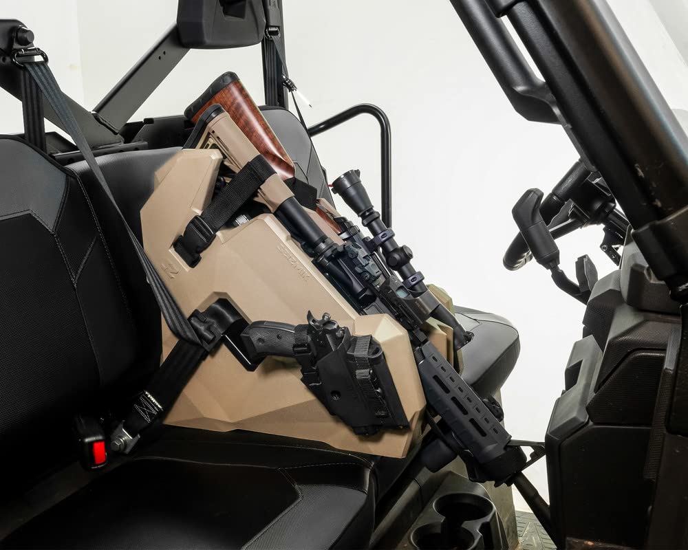 SEIZMIK ICOS2 AR gun holder inside UTV demonstrating tool-free mounting