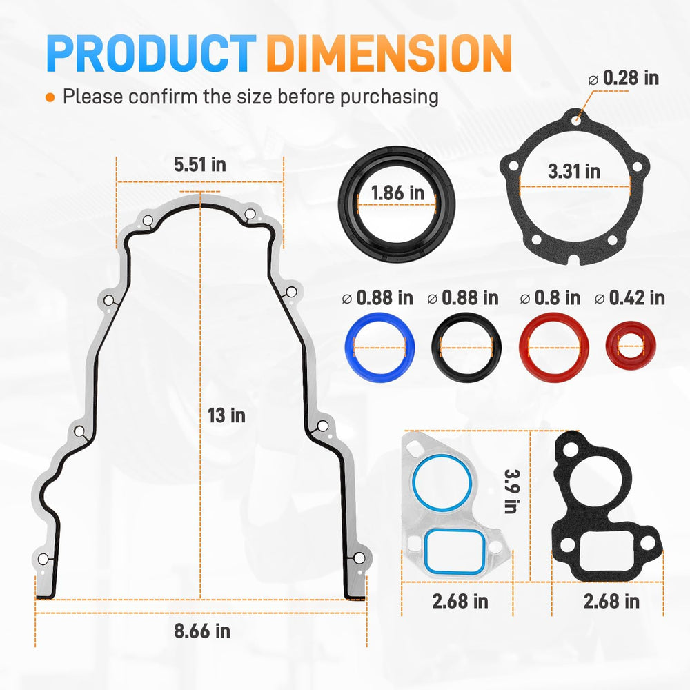 Sejaede laser-cut edge emphasizes high-precision timing cover gasket.