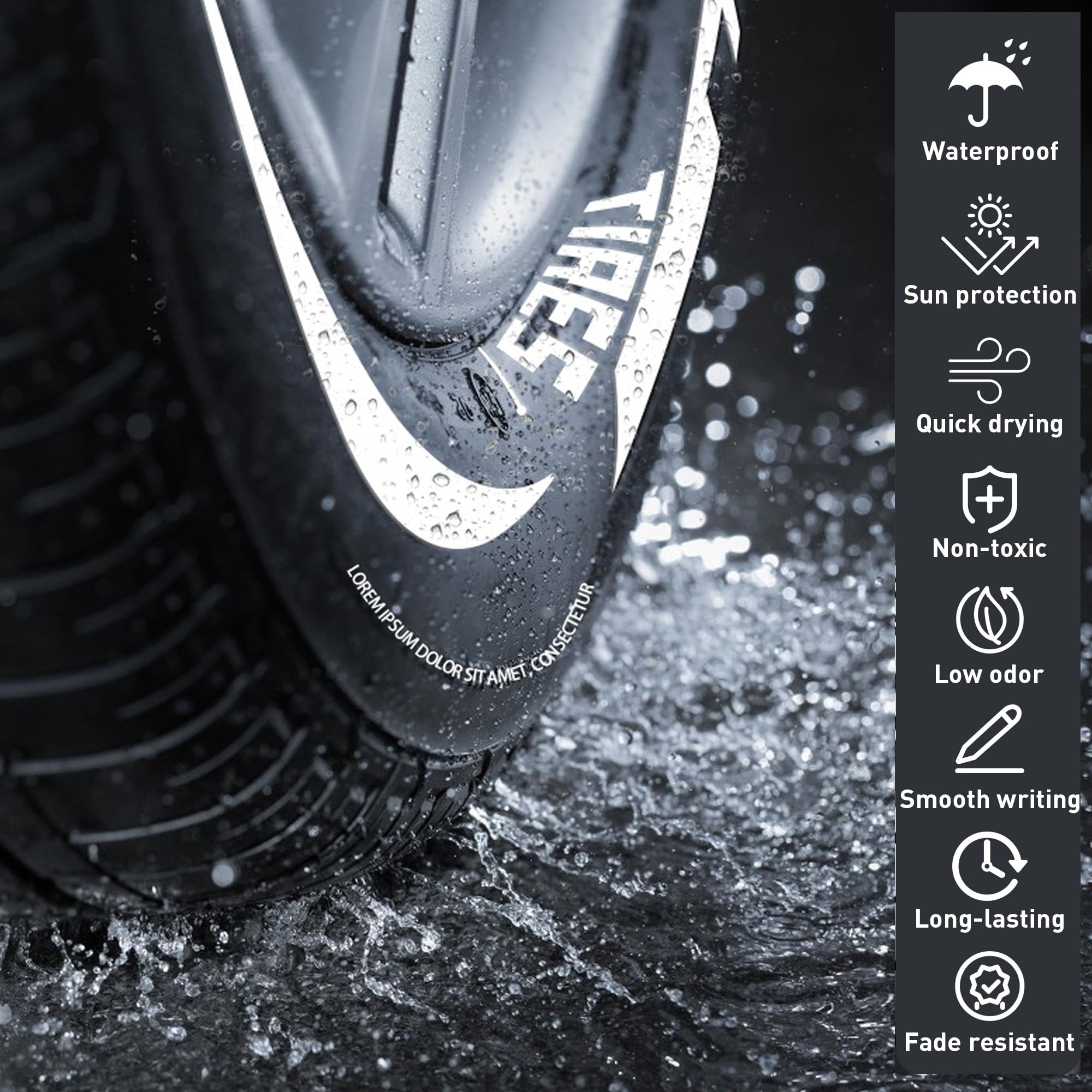 SELEAD Tire Marker White cap reminder to prevent drying between uses